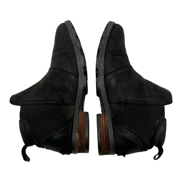 Sorel Emelie Black Leather Waterproof Winter Ankle Chelsea Boots Women’s 9 - Picture 8 of 12